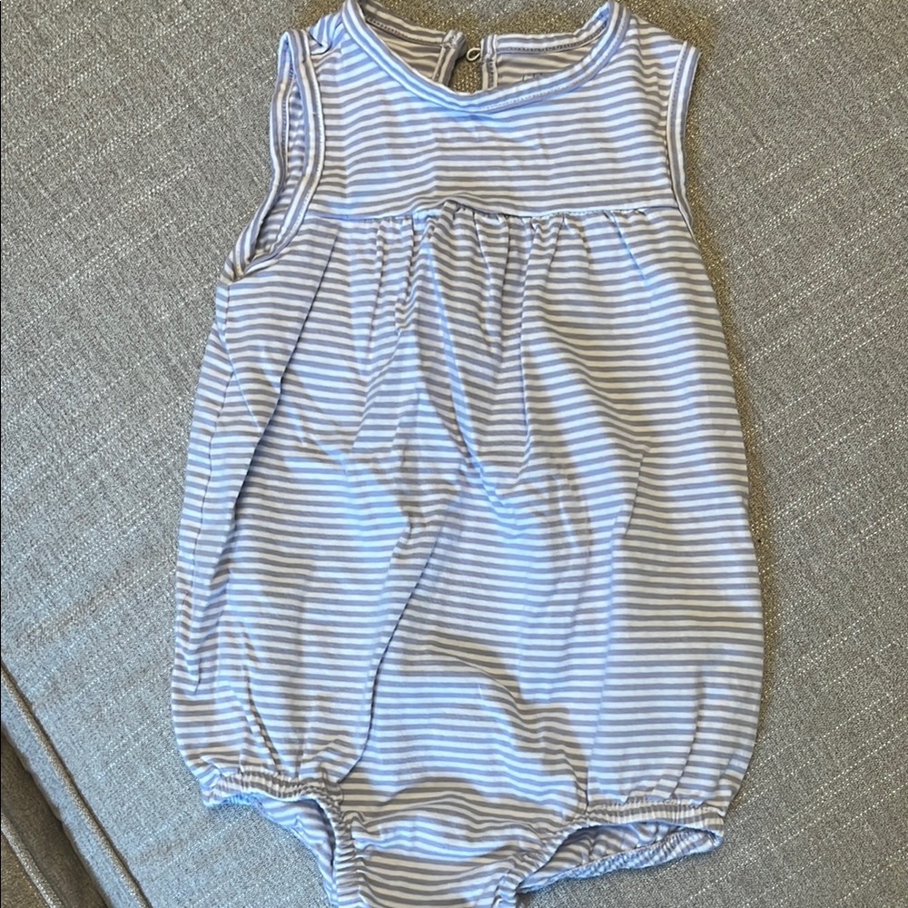 Striped Lavender and White Kids One Piece